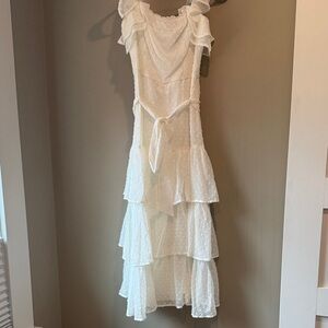 Lulu's White Layered Maxi Dress